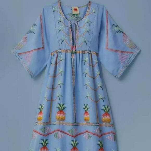 FARM Rio ~ Embroidered Pineapple Maxi Dress - Picture 4 of 5